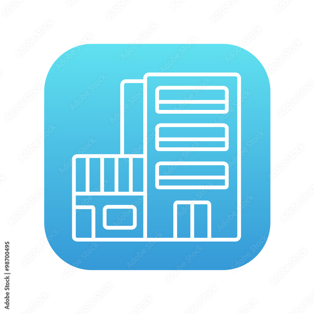 Hotel building line icon. Hotel building line icon.