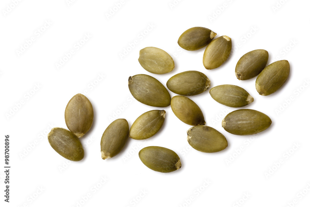 Obraz premium Pumpkin Seeds or Pepitas Isolated