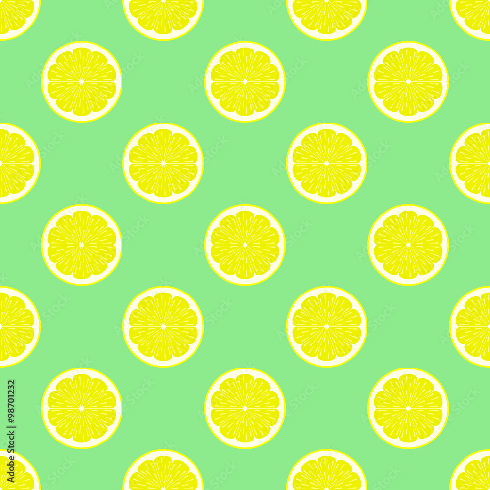 Lemon slices seamless pattern