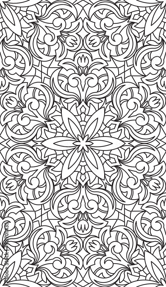 Seamless Abstract Tribal Black-White Pattern. Hand Drawn Ethnic Texture. Vector Illustration.