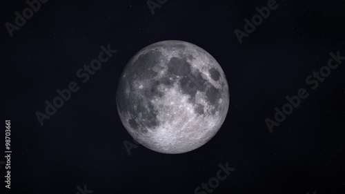 Lunar animation. Timelapse of the moon phases which change over a month.
