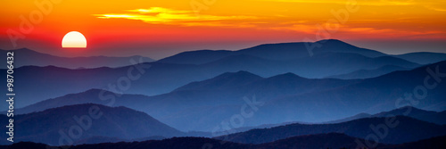 Fototapeta Smoky mountain sunset