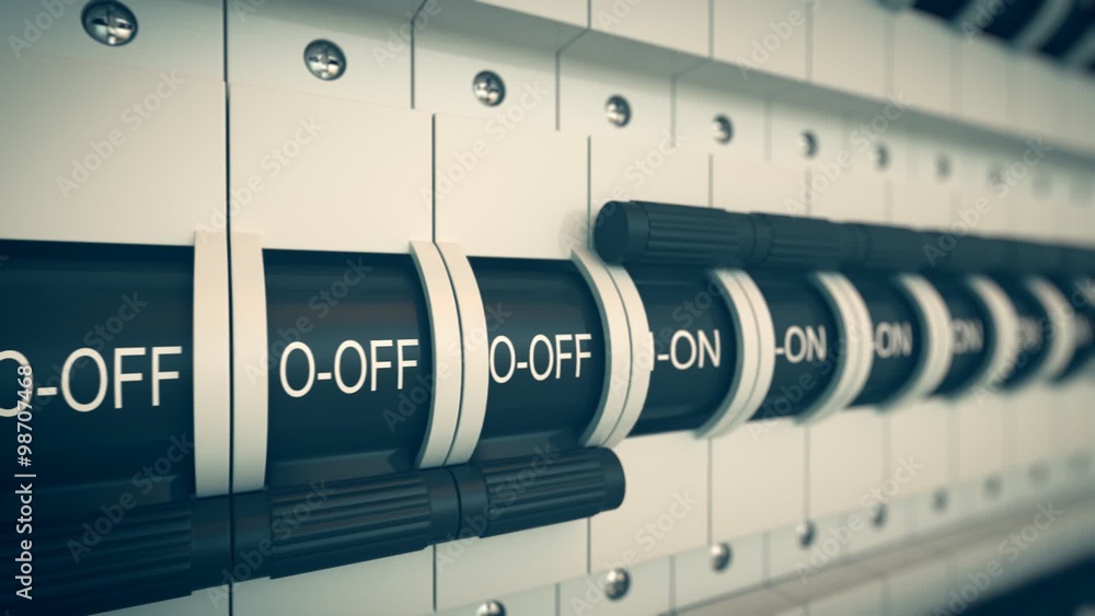 Trip Switch Fuse box. Switches turned off. Electricity Power Fuse