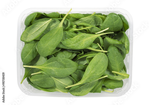 fresh spinach tray