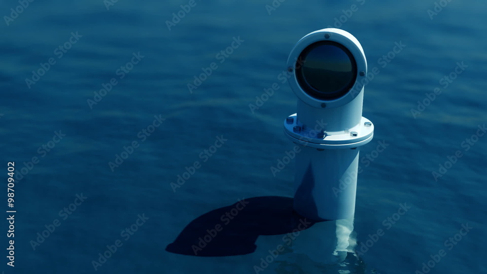 An animation of appearing submarine periscope and aiming the target. HD Stock ビデオ | Adobe Stock