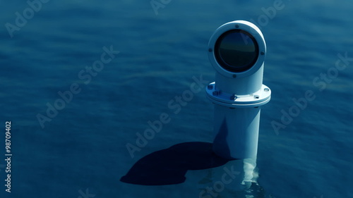 An animation of appearing submarine periscope and aiming the target. HD photo