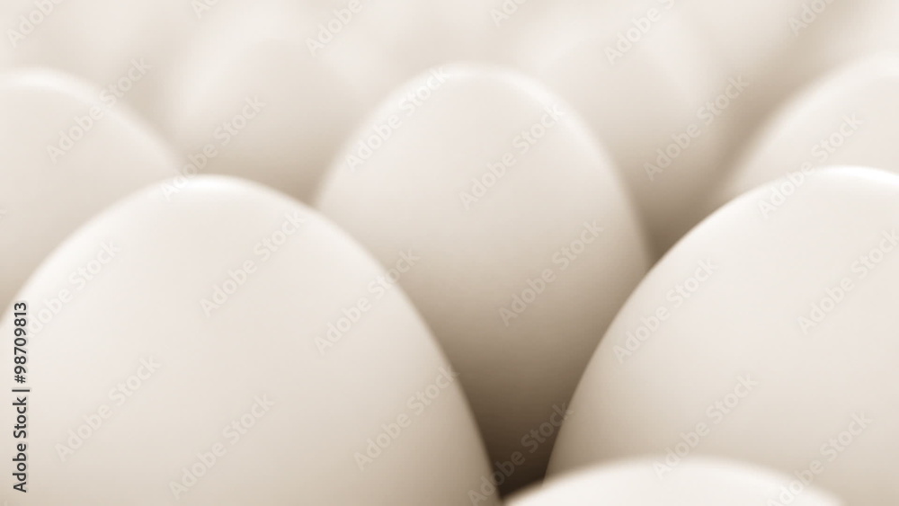 Endless animation of the white chicken's eggs infinite array. Loopable. HD Endless animation of the white chicken's eggs infinite array. Loopable. HD