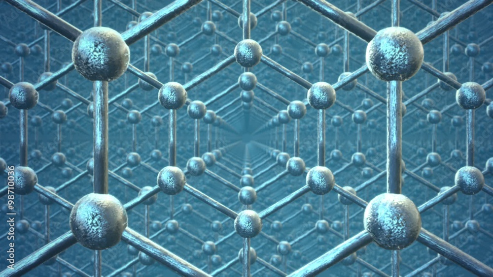 Loopable graphene structure Rows of carbon atoms. Honeycombs Science technology
