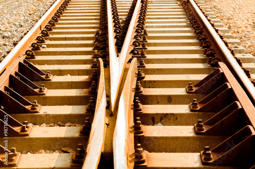 Vintage filter : Choices concept on railway split