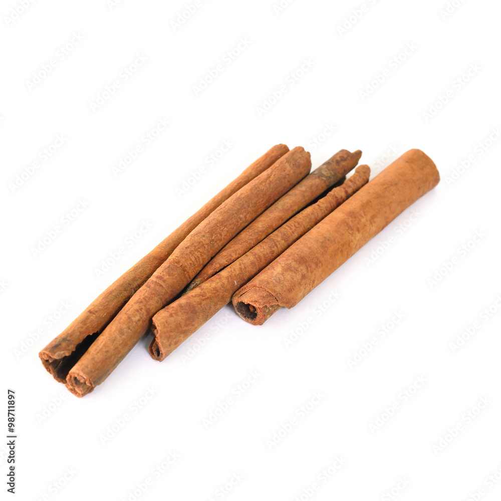 Beautiful Cinnamon sticks isolated on white background