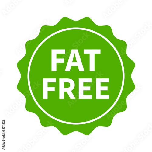 Fat free label, burst, seal or stick flat icon