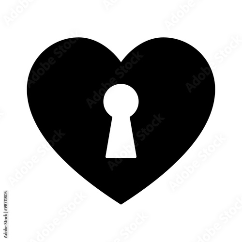 Unlock love / the heart flat icon for apps and websites