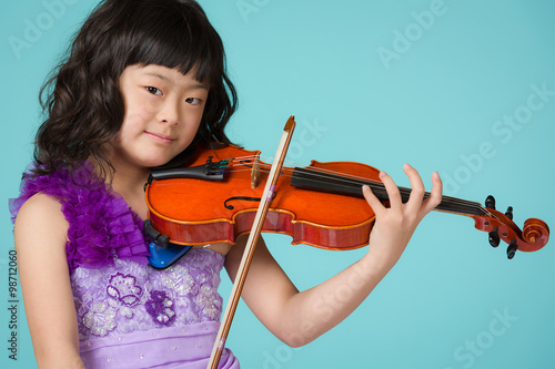 Young Japanese Girl Portrait with Violin