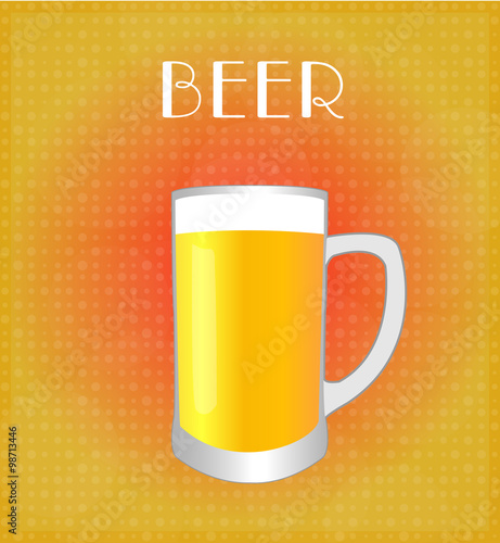 Drinks List Beer with Red & Golden Background EPS10