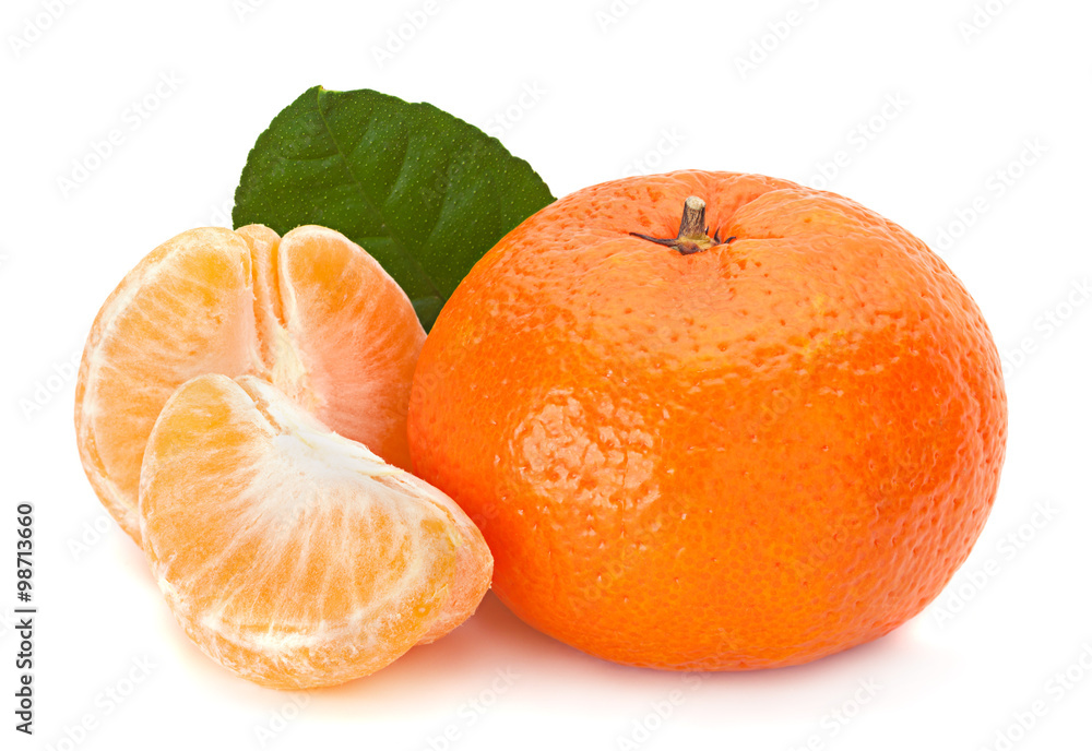 Tangerine fruit on white Tangerine fruit on white