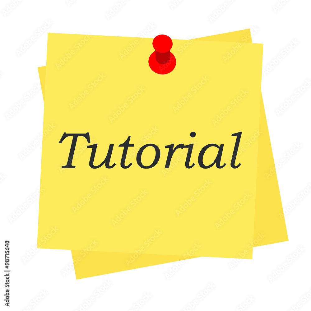 Icono plano Post-it con TUTORIAL Icono plano Post-it con TUTORIAL