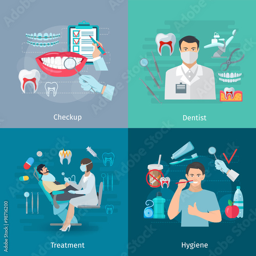 Teeth Care Square Concept 