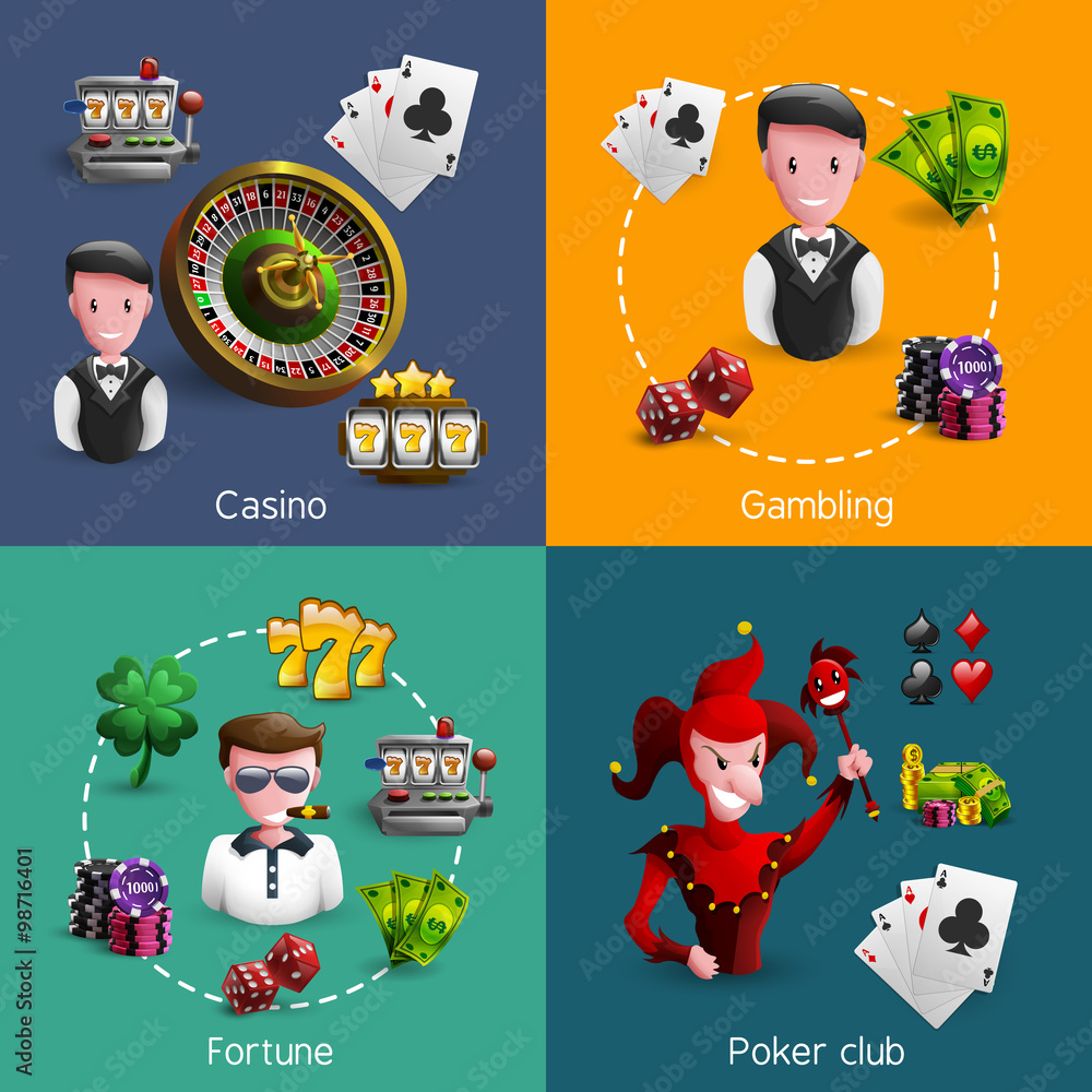 Fototapeta premium Casino 2x2 Compositions Set