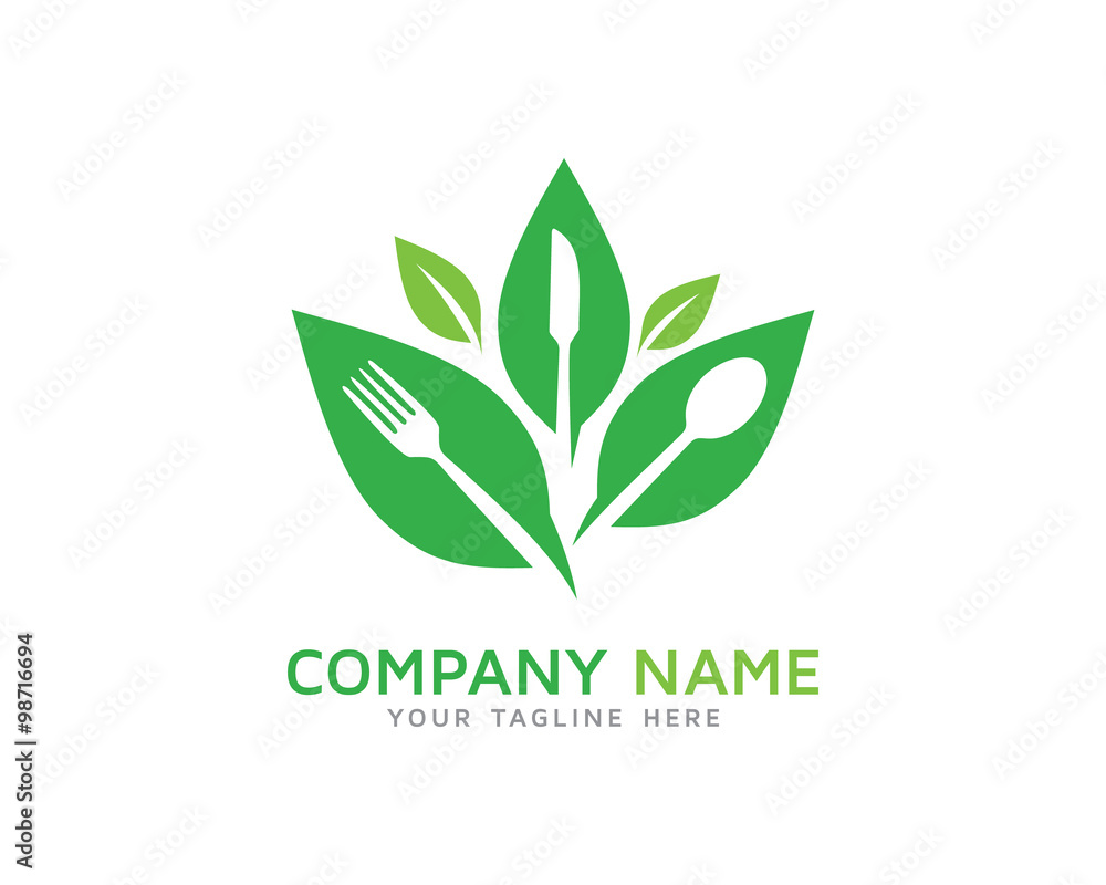 Green Healthy Food Logo Green Healthy Food Logo