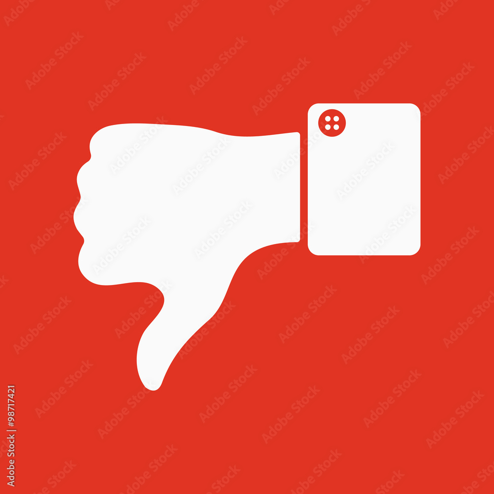 Thumb down icon against and no symbol flat Vector Image