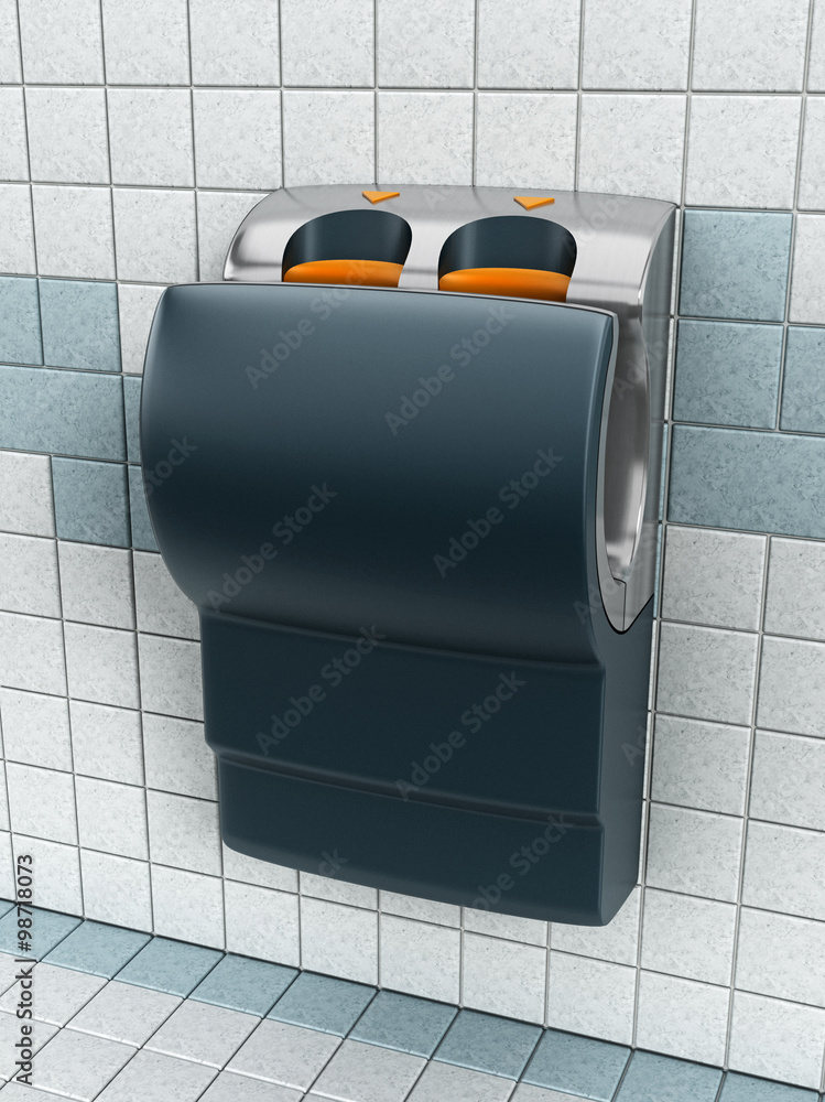 Hand dryer hanging on the wall StockIllustration Adobe Stock