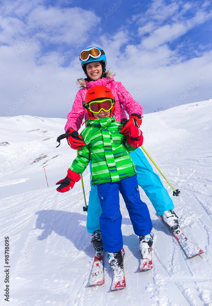 Kids at ski resort