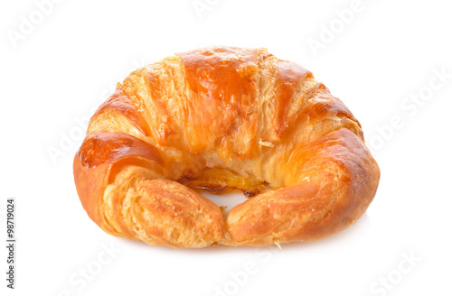 croissant butter on white background