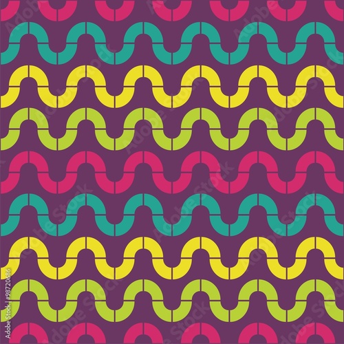 seamless geometric pattern consists of colorful lines. Vector illustration.