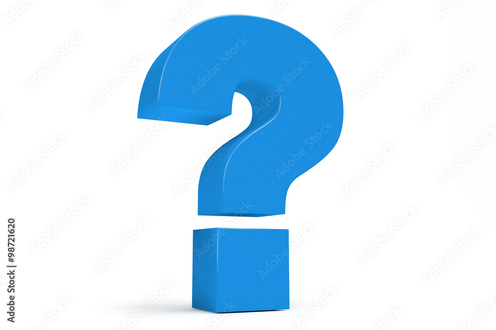 Blue 3D question mark isolated on white backgroud. Blue 3D question mark isolated on white backgroud.