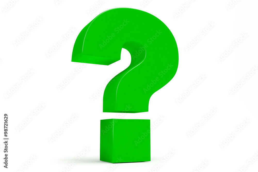 Green 3D question mark isolated on white backgroud. Green 3D question mark isolated on white backgroud.