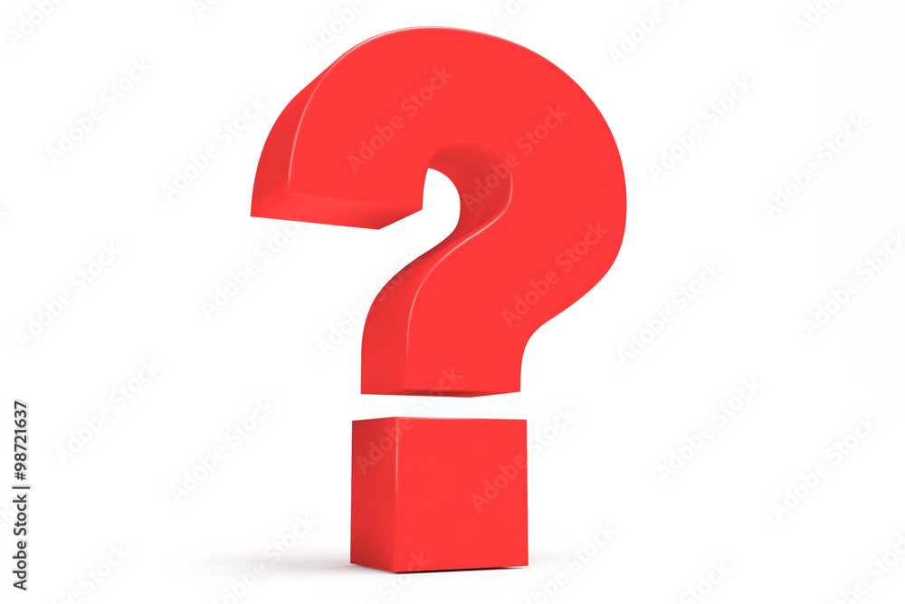 Red 3D question mark isolated on white backgroud. Red 3D question mark isolated on white backgroud.