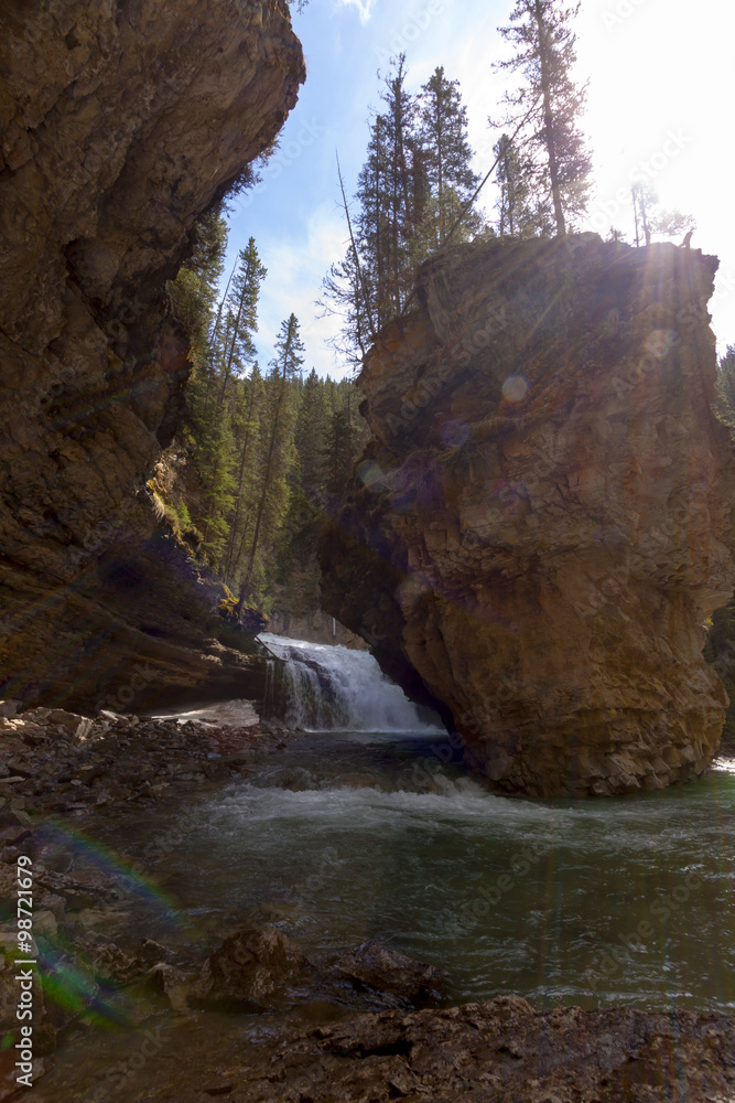 Scenic Johnston Canyon and Waterfalls in Banff NP