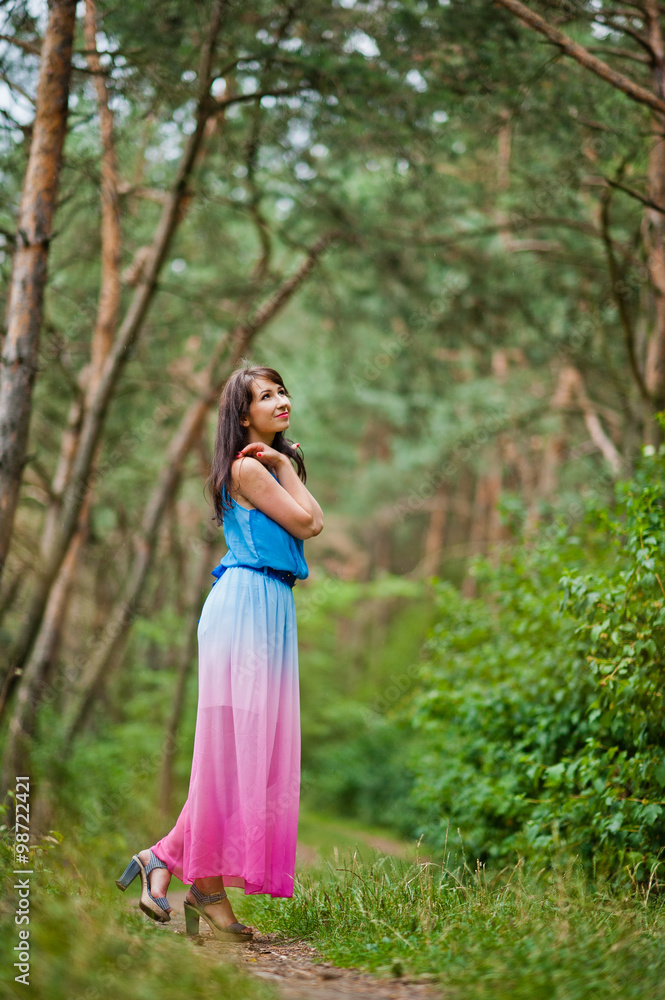 Young beautiful and cute girl posed at pine forest Young beautiful and cute girl posed at pine forest