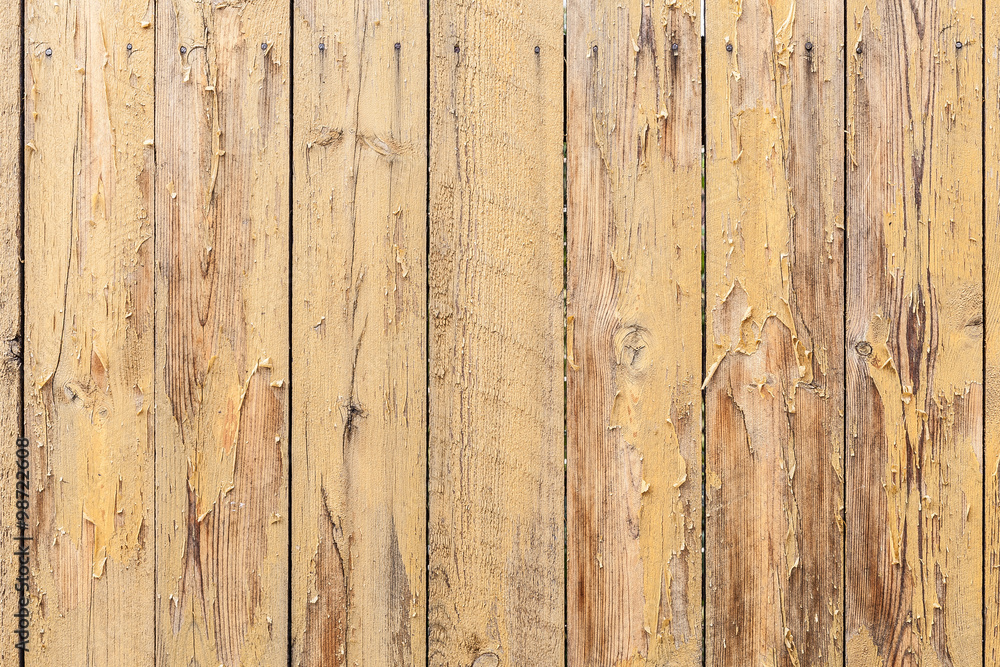 Fototapeta premium Vintage Yellow Weathered Wooden Plank Texture