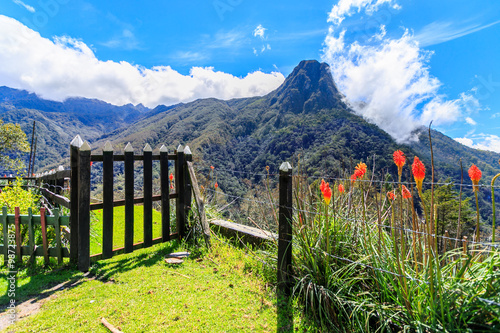 the gate to the top of the mountain, cocora valley, colombia, mountain top view, latin america photo