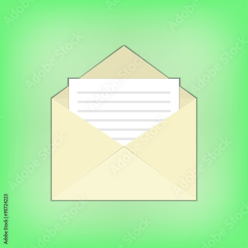 Paper Envelope with message. Vector illustration