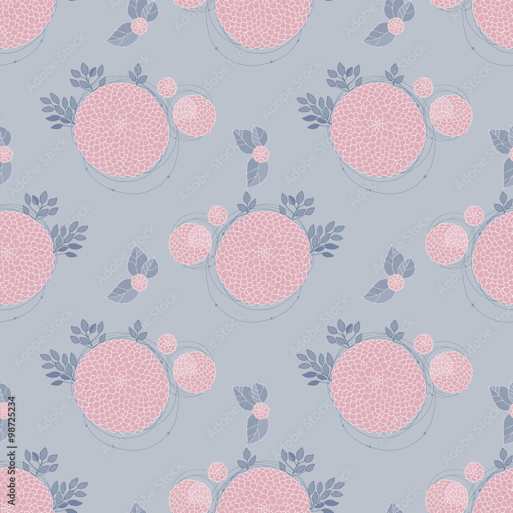 Seamless texture with asters Seamless texture with asters
