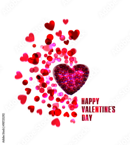 bright heart, a gift on Valentine's Day . vector love background
