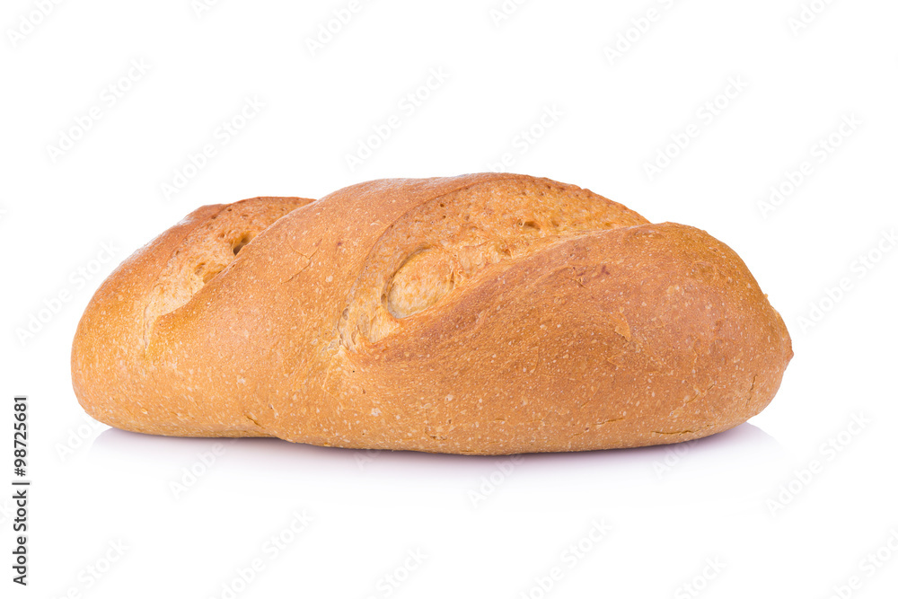 Tradtional homemade bread on white background Tradtional homemade bread on white background