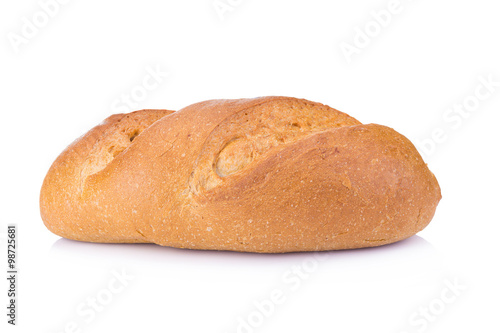 Tradtional homemade bread on white background