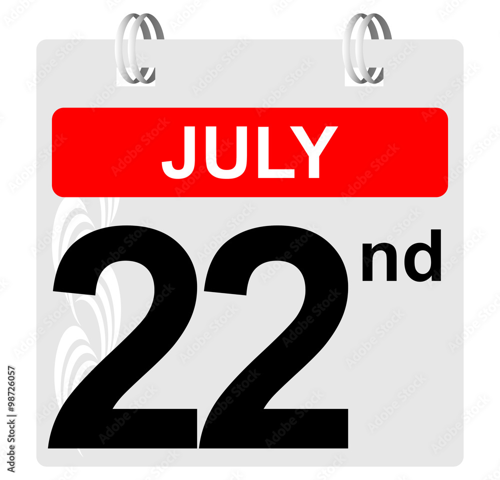 Fototapeta premium 22nd july calendar with ornament