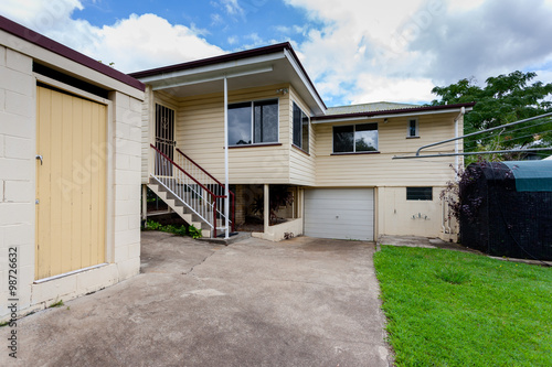 Garage and backyard of a house