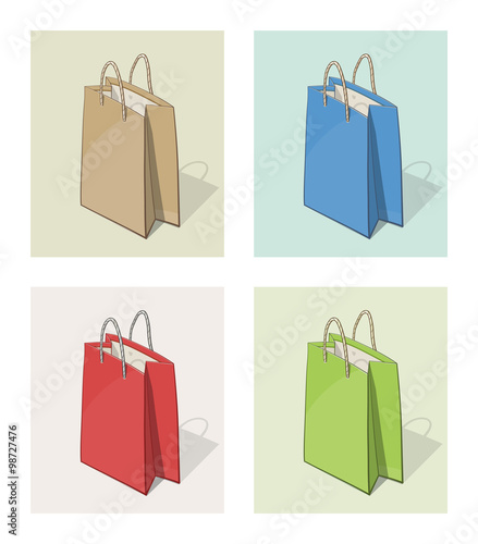 Paper bag for shopping. Eps10 vector illustration
