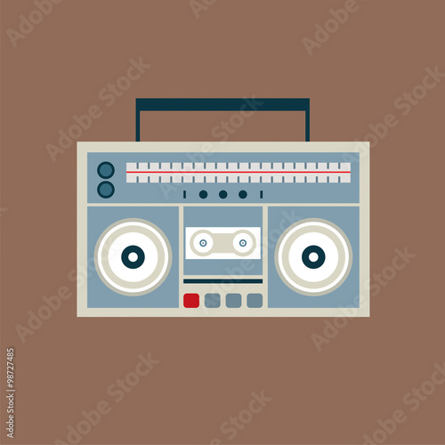 Ghetto Blaster Radio Vector Illustration.