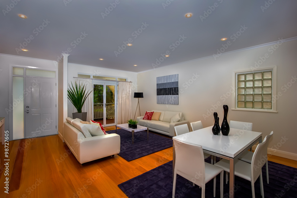 Fototapeta premium Living room and dining room in the same space