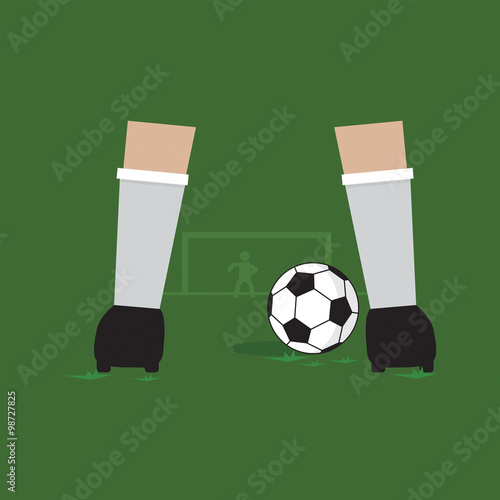 Penalty Kick Vector Illustration.