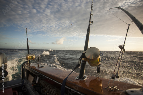 Fishing gear in a yacht