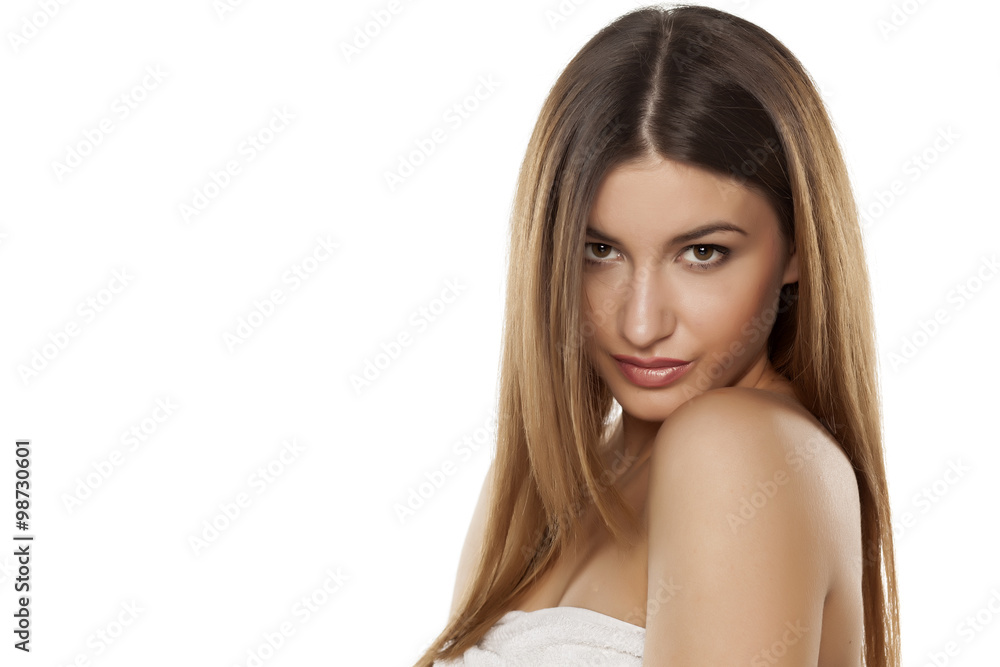 portrait of serious young beautiful woman portrait of serious young beautiful woman