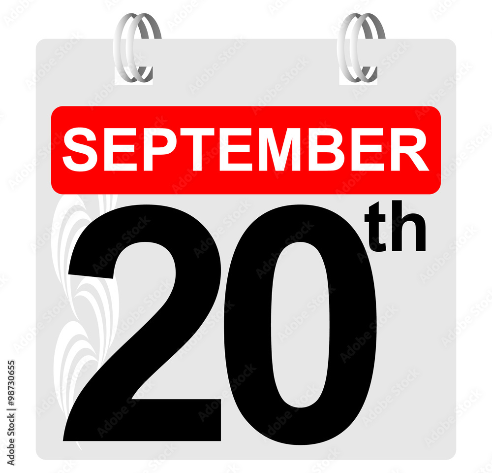 20th september calendar with ornament 20th september calendar with ornament