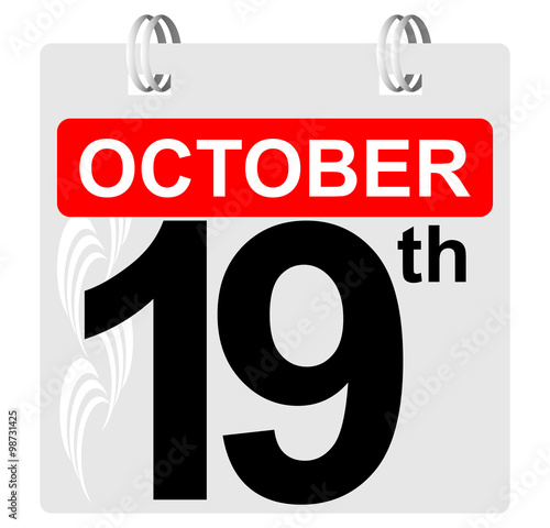 19th october calendar with ornament
